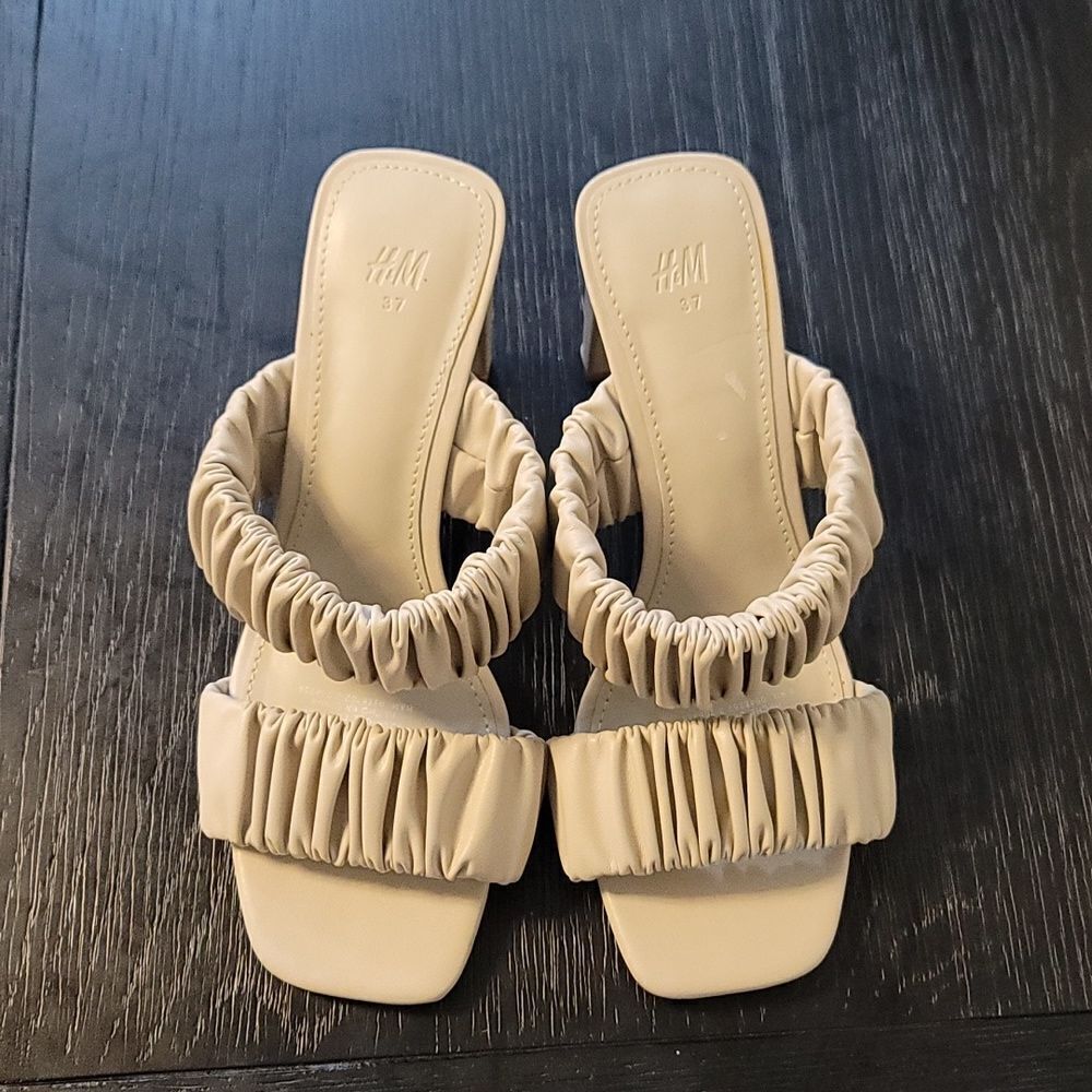 BRAND NEW H&M MULES IMITATION LEATHER OPEN TOE SANDAL - Picture 3 of 16